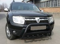 Renault Duster 2008–2017 Sprednji zaščitni lok z napisom WT004 Black (nerjavno jeklo) fotografija 1