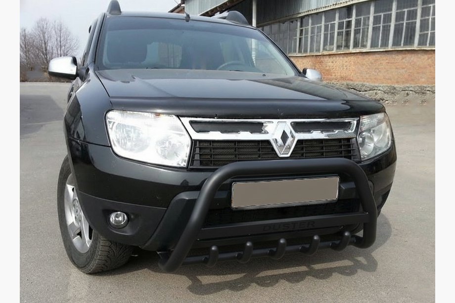 Renault Duster 2008–2017 Sprednji zaščitni lok z napisom WT004 Black (nerjavno jeklo) Image