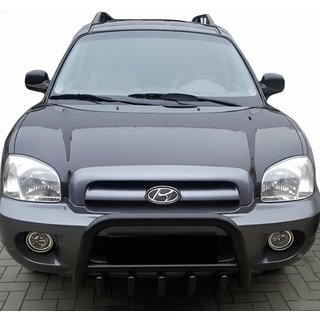 Sprednji zaščitni lok WT003 Black (nerjaveče jeklo) Hyundai Santa Fe 1 2000–2006 fotografija 3