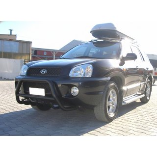 Sprednji zaščitni lok WT003 Black (nerjaveče jeklo) Hyundai Santa Fe 1 2000–2006 fotografija 1