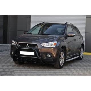 Sprednji zaščitni lok WT003 Black (nerjaveče jeklo) Mitsubishi ASX 2010–2023 fotografija 4