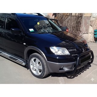 Kenguru zaščitni lok WT004 Black (nerjavno jeklo) Mitsubishi Outlander 2001–2006 fotografija 4