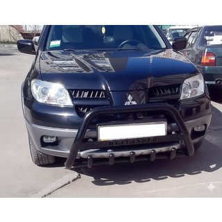 Kenguru zaščitni lok WT004 Black (nerjavno jeklo) Mitsubishi Outlander 2001–2006 fotografija 1