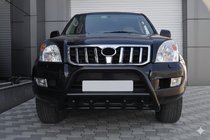 Toyota Land Cruiser Prado 120 2002–2009 Nizek bullbar WT003 Black (nerjaveče jeklo) fotografija 4