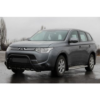 Kenguru zaščitni lok WT004 Black (nerjavno jeklo) Mitsubishi Outlander 2012–2021 fotografija 1
