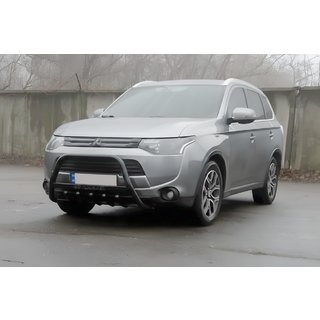Kenguru zaščitni lok WT004 Black (nerjavno jeklo) Mitsubishi Outlander 2012–2021 fotografija 4