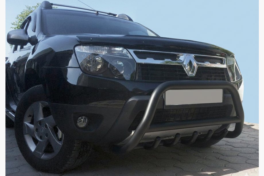 Dacia Duster 2008–2018 Kenguru zaščitni lok brez napisa WT003 Black (nerjaveče jeklo) Fotografija 3