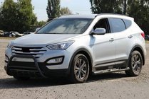 Hyundai Santa Fe 3 2012–2018 Sprednji zaščitni lok WT003 Black (nerjaveče jeklo) fotografija 1