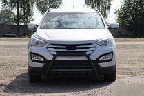 Hyundai Santa Fe 3 2012–2018 Sprednji zaščitni lok WT003 Black (nerjaveče jeklo) fotografija 3