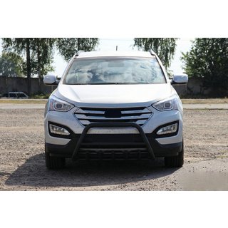 Sprednji zaščitni lok WT003 Black (nerjaveče jeklo) Hyundai Santa Fe 3 2012–2018 fotografija 3