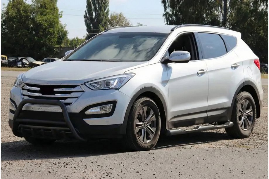 Hyundai Santa Fe 3 2012–2018 Sprednji zaščitni lok WT003 Black (nerjaveče jeklo) Image