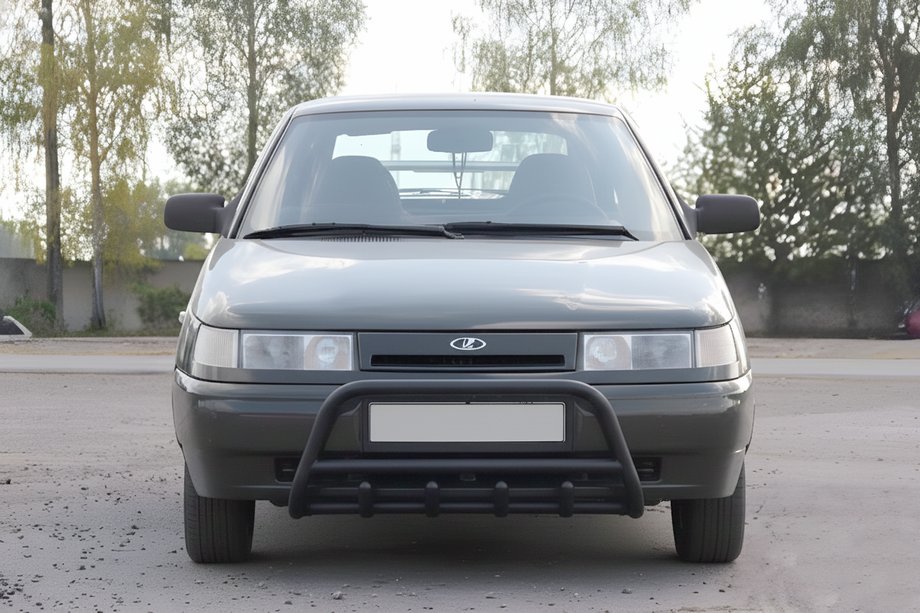 VAZ 2110-21115 1995–2015 Sprednji zaščitni lok (bullbar) WT003 Black 60 mm (nerjaveče jeklo) Fotografija 3