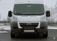 Peugeot Boxer 2006–2025 Sprednji zaščitni lok WT003 Black (nerjaveče jeklo) fotografija 4