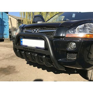Kenguru zaščitni lok WT004 Black (nerjavno jeklo) Hyundai Tucson JM 2004– fotografija 1