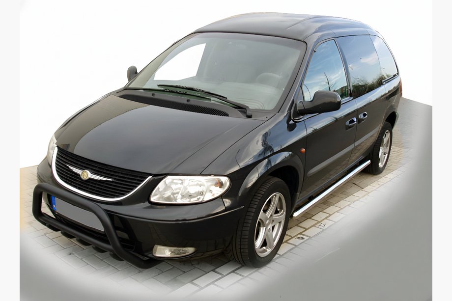 Chrysler Voyager 2001–2007 Sprednji zaščitni lok WT003 Black (nerjaveče jeklo) Image