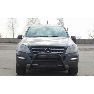 Sprednji zaščitni lok WT003 Black (nerjaveče jeklo) Mercedes ML W164 2005–2011 fotografija 1