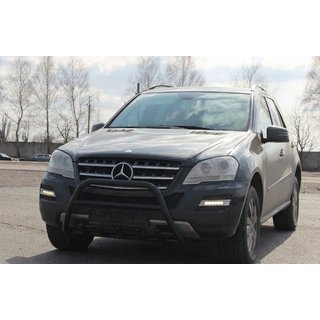 Sprednji zaščitni lok WT003 Black (nerjaveče jeklo) Mercedes ML W164 2005–2011 fotografija 4