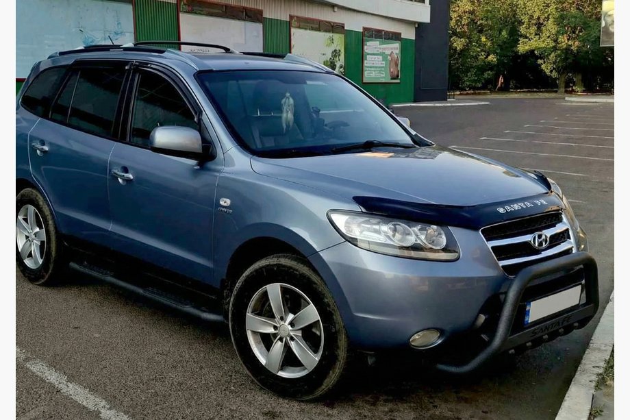 Hyundai Santa Fe 2 2006–2012 Kenguru zaščitni lok WT004 Black (nerjavno jeklo) Image