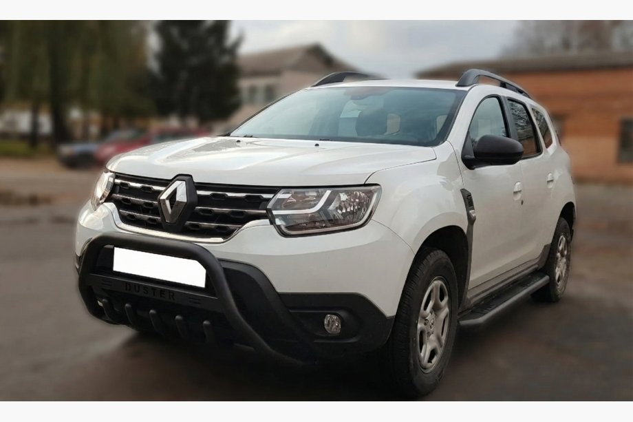 Renault Duster 2018–2024 Sprednji zaščitni lok z napisom WT004 Black (nerjavno jeklo) Image