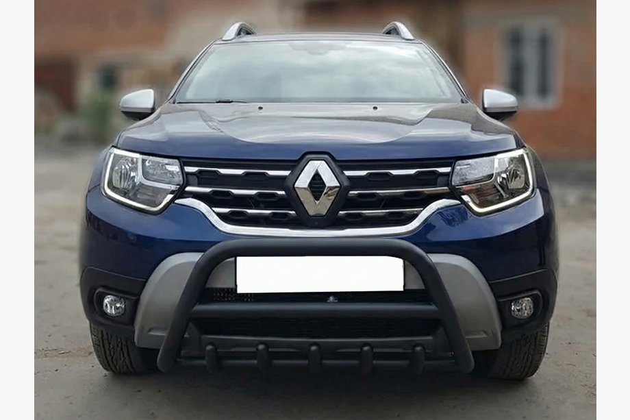 Dacia Duster 2018–2024 Kenguru zaščitni lok brez napisa WT003 Black (nerjaveče jeklo) Fotografija 3