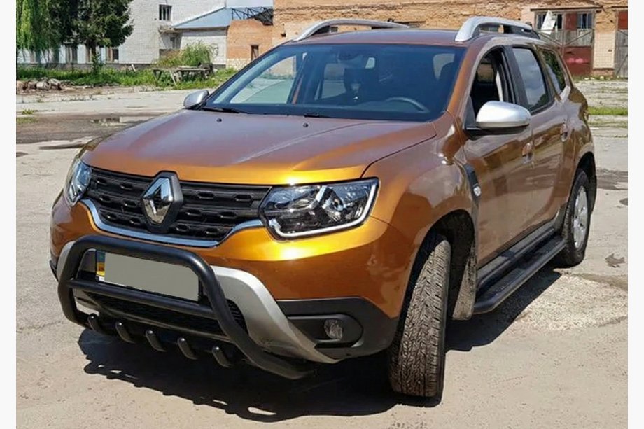 Dacia Duster 2018–2024 Kenguru zaščitni lok brez napisa WT003 Black (nerjaveče jeklo) Fotografija 4