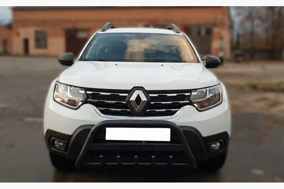 Dacia Duster 2018–2024 Sprednji zaščitni lok z napisom WT004 Black (nerjavno jeklo) Fotografija 3