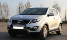 Kia Sportage 2010–2015 Sprednji zaščitni lok WT004 Black (nerjavno jeklo) fotografija 1
