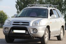 Hyundai Santa Fe 1 2000–2006 Sprednji zaščitni lok WT004 Black (nerjavno jeklo) fotografija 1