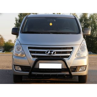 Sprednji zaščitni lok WT004 Black (nerjavno jeklo) Hyundai H300, H1, Starex 2008–2020 fotografija 1
