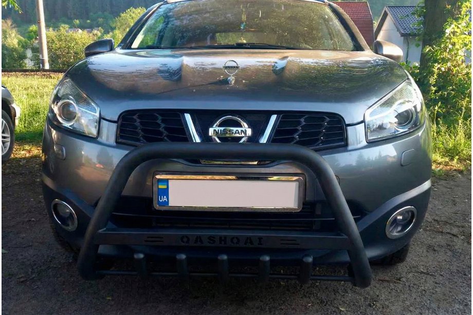 Nissan Qashqai 2007–2010 Sprednji zaščitni lok WT004 Black (nerjavno jeklo) Image