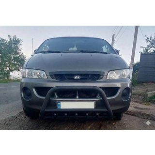 Bullbar WT003 Black (nerjavno jeklo) Hyundai H200, H1, Starex 1998–2007 fotografija 1