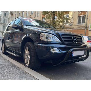 Sprednji zaščitni lok WT003 Black (nerjaveče jeklo) Mercedes ML W163 1997–2005 fotografija 3