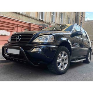 Sprednji zaščitni lok WT003 Black (nerjaveče jeklo) Mercedes ML W163 1997–2005 fotografija 4