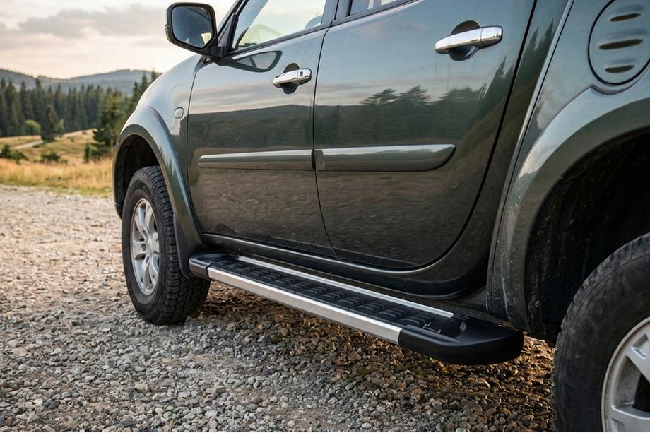 Mitsubishi L200 2006–2015 Stranske stopnice RedLine V1 (2 kos, aluminij) Image