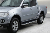 Mitsubishi L200 2006–2015 Stranske stopnice Tayga Grey (2 kos, aluminij) fotografija 1