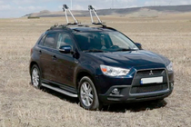 Mitsubishi Outlander 2006–2012 Stranske stopnice Tayga Grey (2 kos, aluminij) fotografija 6