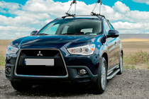 Mitsubishi Outlander 2006–2012 Stranske stopnice Tayga Grey (2 kos, aluminij) fotografija 7