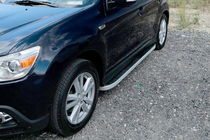 Mitsubishi Outlander 2006–2012 Stranske stopnice Tayga Grey (2 kos, aluminij) fotografija 5