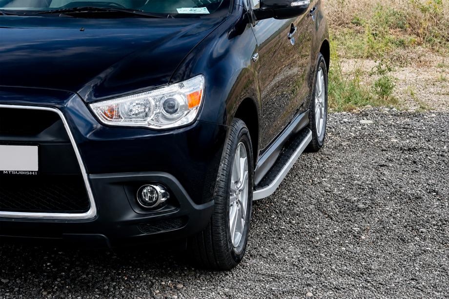 Mitsubishi Outlander 2006–2012 Stranske stopnice Tayga Grey (2 kos, aluminij) Image