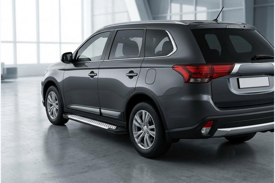 Mitsubishi Outlander 2012–2021 Stranske stopnice Allmond Grey (2 kosa, aluminij) Image