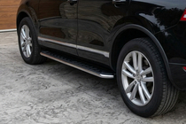 Porsche Cayenne 2003–2010 Stranski pragovi Maydos V1 (2 kos, aluminij ↗ nerjaveče jeklo) fotografija 1