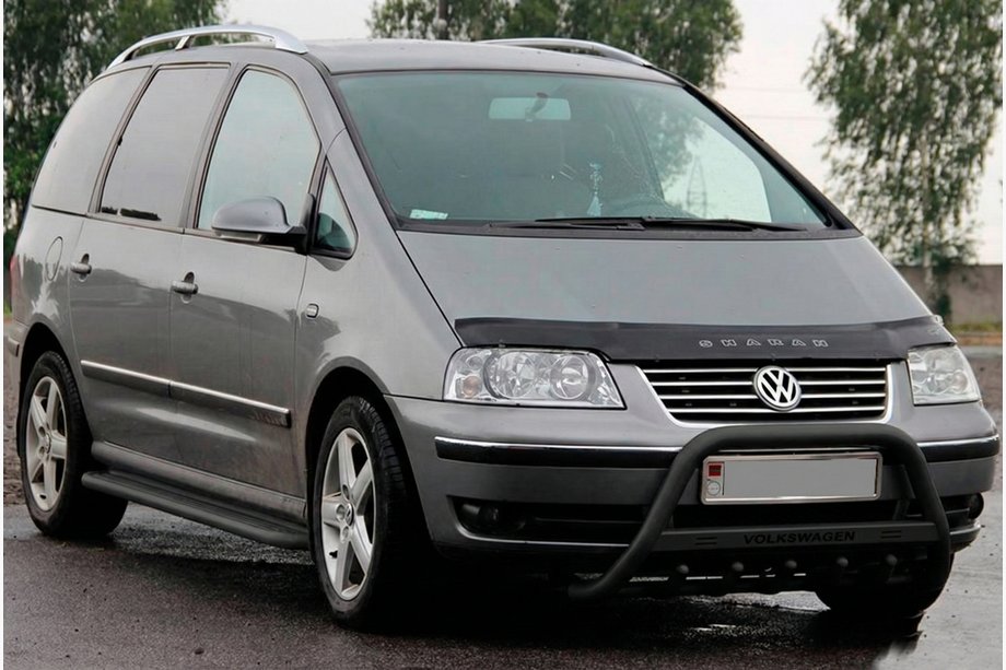 Volkswagen Sharan 1995–2010 Sprednji zaščitni lok WT004 Black (nerjavno jeklo) Image
