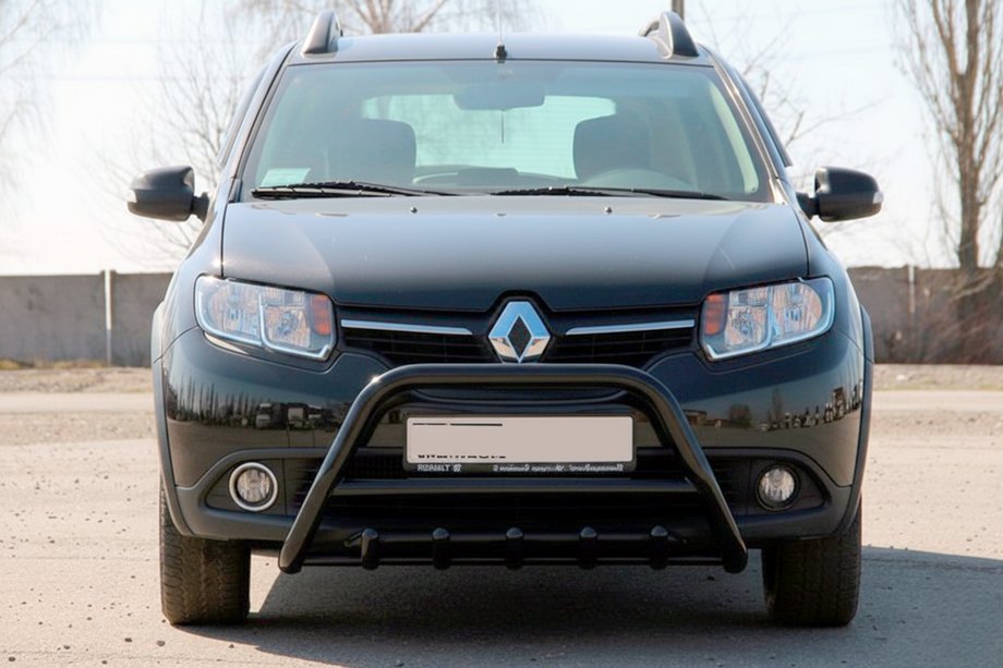Dacia Sandero 2013–2020 Bullbar WT003 Black (nerjavno jeklo) Fotografija 2