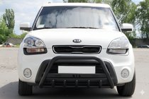 Kia Soul I 2008–2013 Sprednji zaščitni lok WT004 Black (nerjavno jeklo) fotografija 1