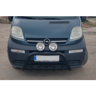 Kenguru zaščitni lok WT004 Black (nerjavno jeklo) Opel Vivaro 2001–2015 fotografija 1