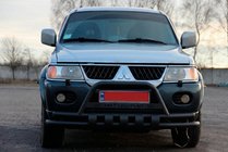 Mitsubishi Pajero Sport 1996–2007 Sprednji zaščitni lok ST015WT Black (nerjavno jeklo) fotografija 2
