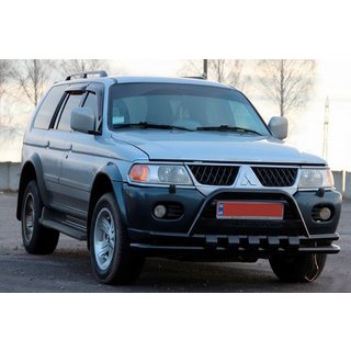Sprednji zaščitni lok ST015WT Black (nerjavno jeklo) Mitsubishi Pajero Sport 1996–2007 fotografija 3