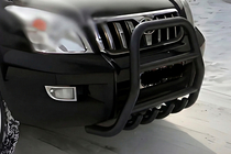 Toyota Land Cruiser Prado 120 2002–2009 Visok sprednji zaščitni lok (bull bar) Black (nerjaveče jeklo) fotografija 1