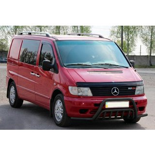 Sprednji zaščitni lok s stranskimi cevmi WT002 Plus Black (nerjavno jeklo) Mercedes Vito W638 1996–2003 fotografija 2