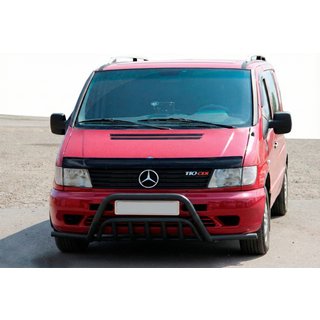 Sprednji zaščitni lok s stranskimi cevmi WT002 Plus Black (nerjavno jeklo) Mercedes Vito W638 1996–2003 fotografija 1